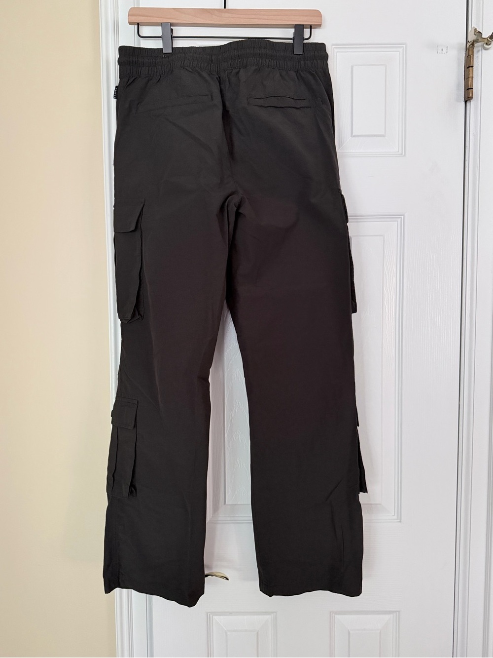 PacSun Black Baggy Cotton Nylon Cargo Pants S Streetwear Gorpcore Pockets - Picture 3 of 7